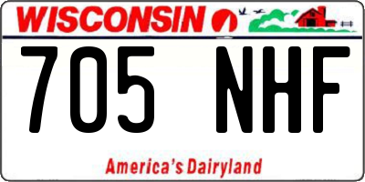 WI license plate 705NHF