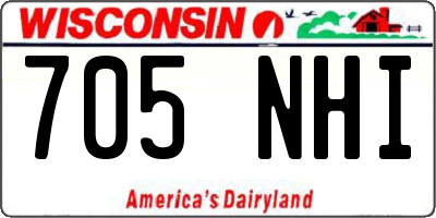 WI license plate 705NHI