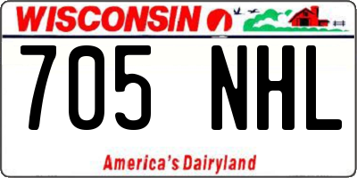 WI license plate 705NHL