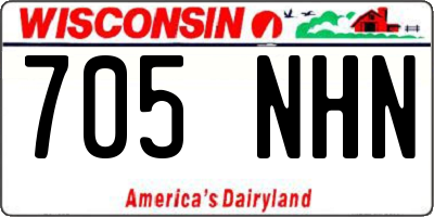 WI license plate 705NHN