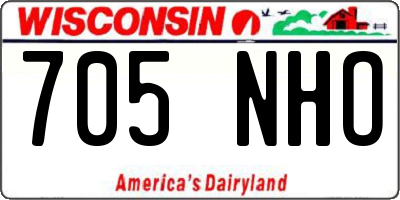 WI license plate 705NHO