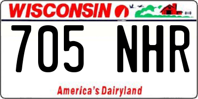 WI license plate 705NHR
