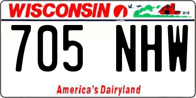 WI license plate 705NHW