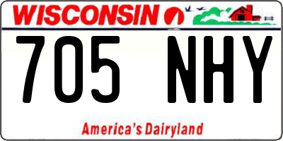 WI license plate 705NHY