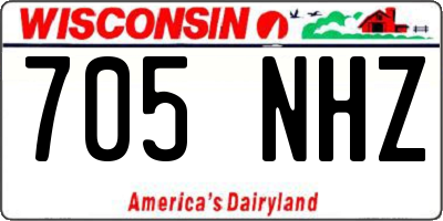 WI license plate 705NHZ