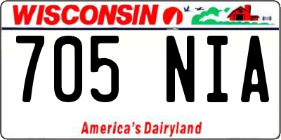 WI license plate 705NIA