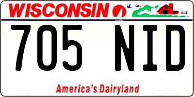 WI license plate 705NID