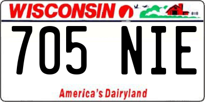 WI license plate 705NIE