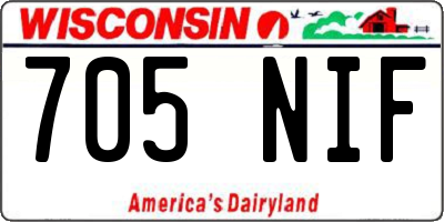 WI license plate 705NIF