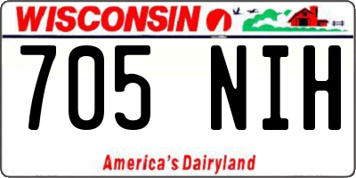 WI license plate 705NIH