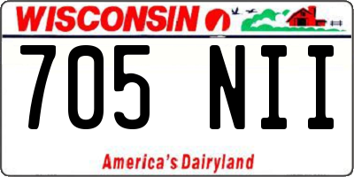 WI license plate 705NII