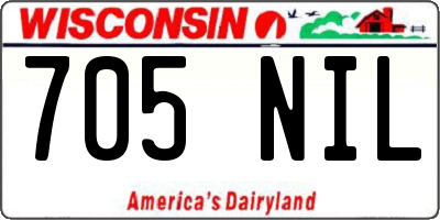 WI license plate 705NIL