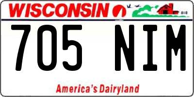 WI license plate 705NIM