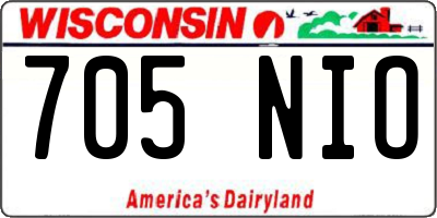 WI license plate 705NIO