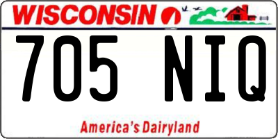 WI license plate 705NIQ