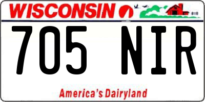 WI license plate 705NIR