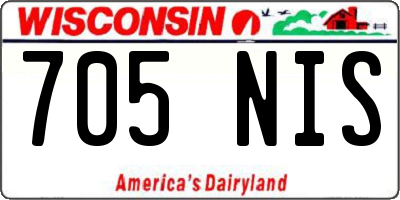 WI license plate 705NIS