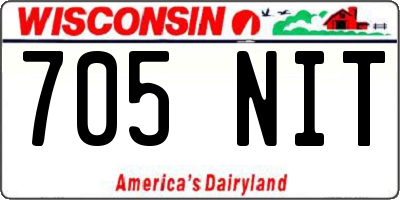 WI license plate 705NIT