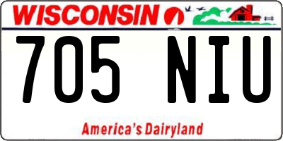 WI license plate 705NIU