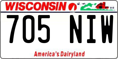 WI license plate 705NIW