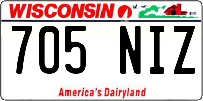 WI license plate 705NIZ