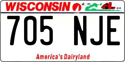 WI license plate 705NJE
