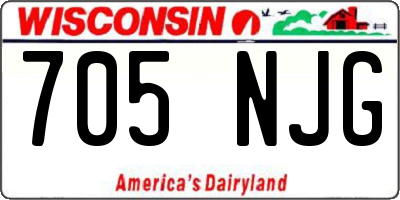 WI license plate 705NJG