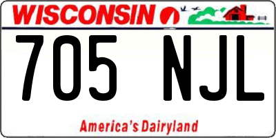 WI license plate 705NJL