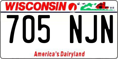 WI license plate 705NJN