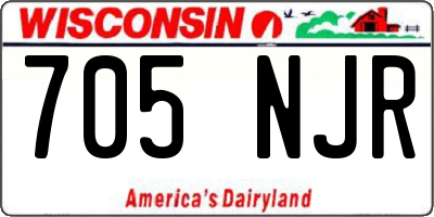 WI license plate 705NJR