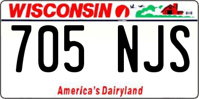 WI license plate 705NJS