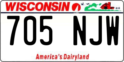 WI license plate 705NJW