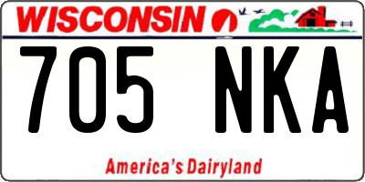 WI license plate 705NKA
