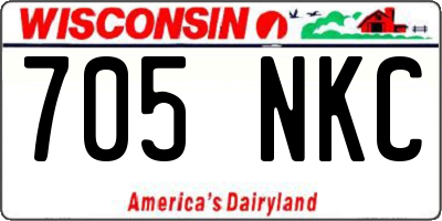 WI license plate 705NKC