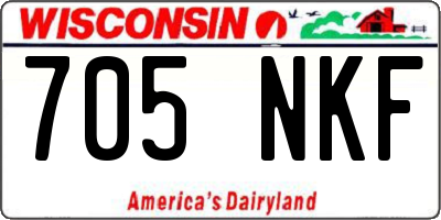 WI license plate 705NKF