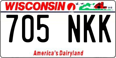 WI license plate 705NKK