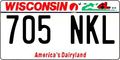 WI license plate 705NKL