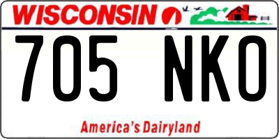 WI license plate 705NKO
