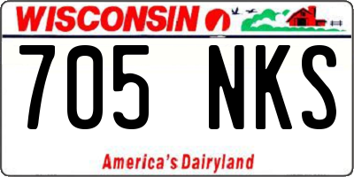 WI license plate 705NKS