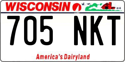 WI license plate 705NKT