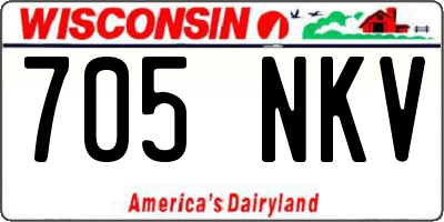 WI license plate 705NKV