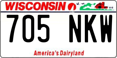 WI license plate 705NKW