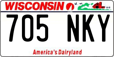 WI license plate 705NKY