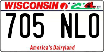 WI license plate 705NLO