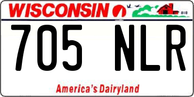 WI license plate 705NLR
