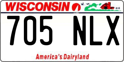 WI license plate 705NLX
