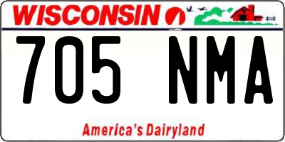 WI license plate 705NMA