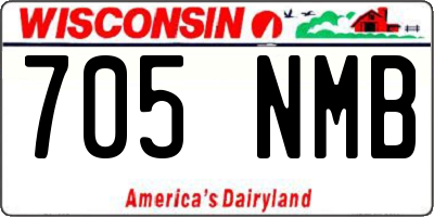 WI license plate 705NMB