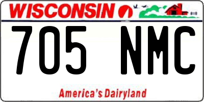 WI license plate 705NMC