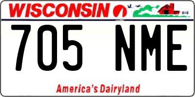 WI license plate 705NME